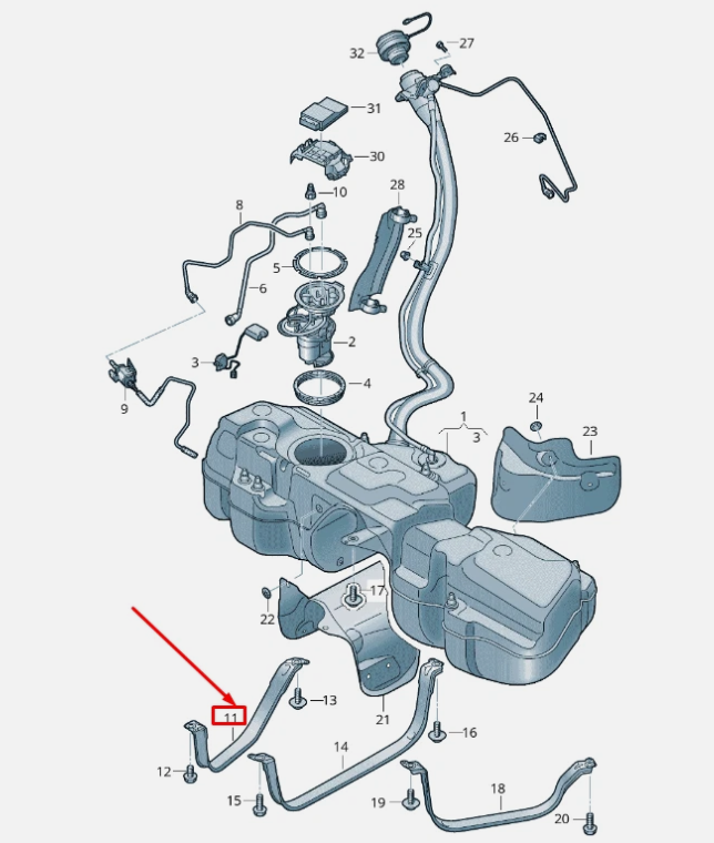 хомут паливного баку
