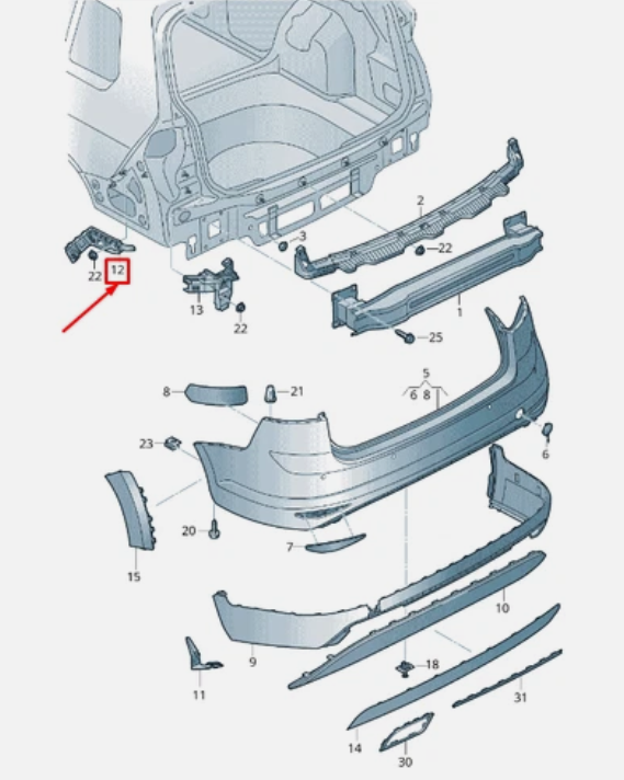 Кронштейн бампера VW GOLF VII 5G MK7