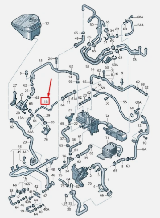 Трубопровід системи охолодження