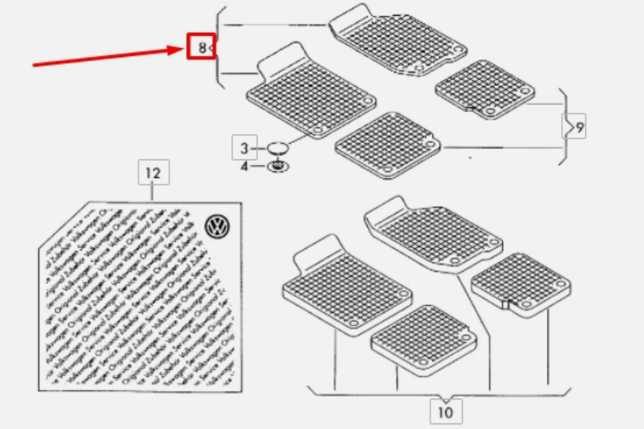 килимки гумові к-т 2 шт 870x470x35