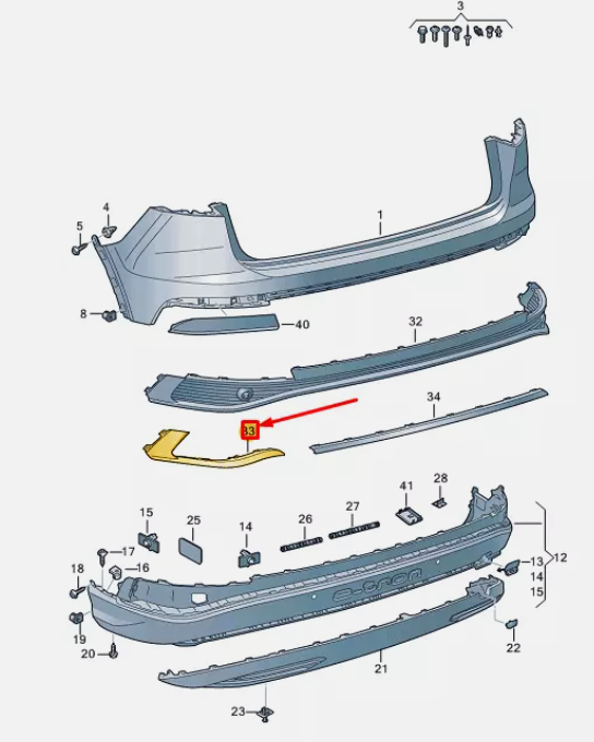 Молдинг бампера заднього лівий