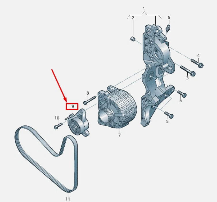 Ролик натягу паса грм